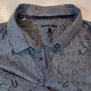Visconti Black Mens Long Sleeve Button Down Shirt 3XL Gray Patterned Casual‎